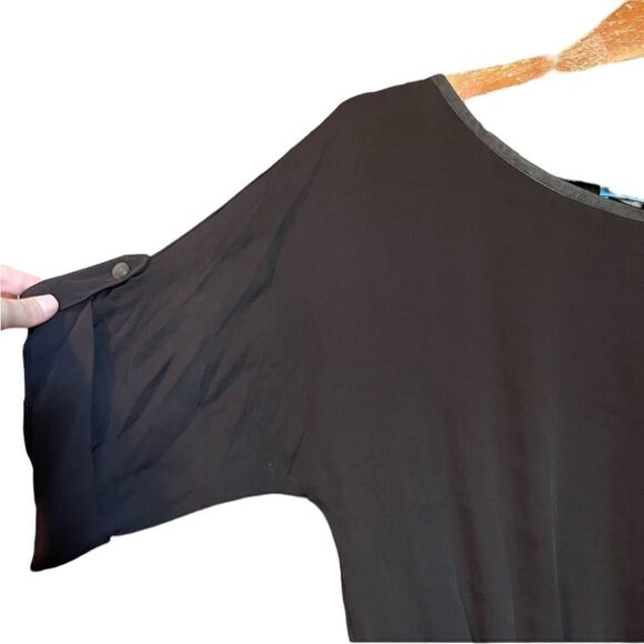 Alice‎ + Olivia 100% silk brown asymmetric  blouse - Picture 4 of 9